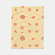Coral Reef Seashell and Starfish Seamless Pattern 