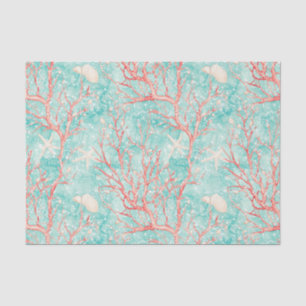 Coral Reef Seashell Watercolor Pattern (6) Tissue Paper