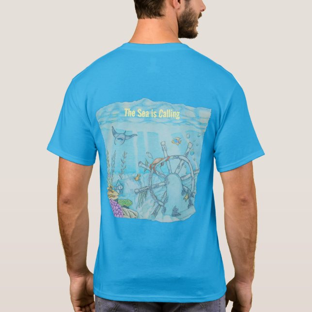 Coral reef shipwreck T-Shirt (Back)
