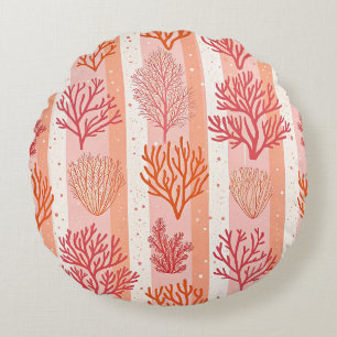 Coral Reef Throw Pillow Cover Orange & Pink Coral