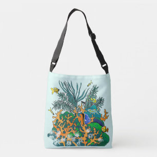 Coral Reef Tropical Fish Salt Water Aquarium Crossbody Bag