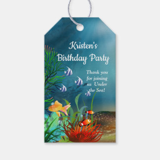 Coral Reef Under the Sea Party Gift Tags