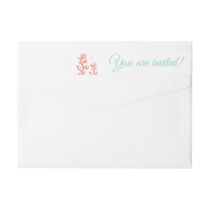 Coral Reef Wraparound Return Address Label   White