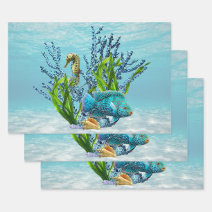 Coral Reef Wrapping Paper Sheet