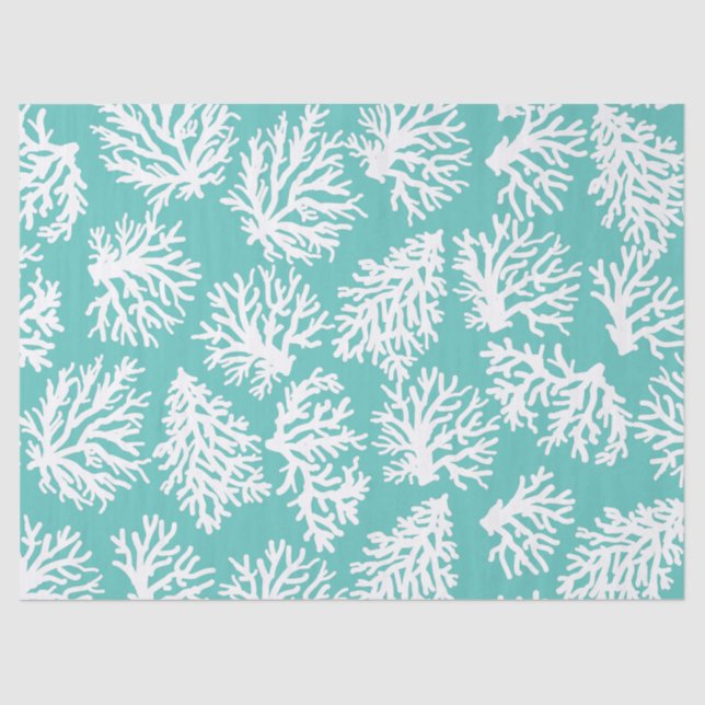 Coral Reefs Beach Summer Wedding  Tissue Paper (Front)