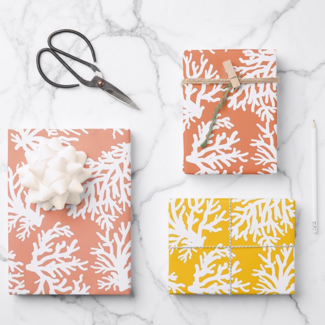Coral Reefs Beach Summer Wedding  Wrapping Paper Sheet (Front)