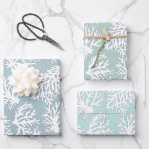 Coral Reefs Beach Summer Wedding Wrapping Paper Sheet