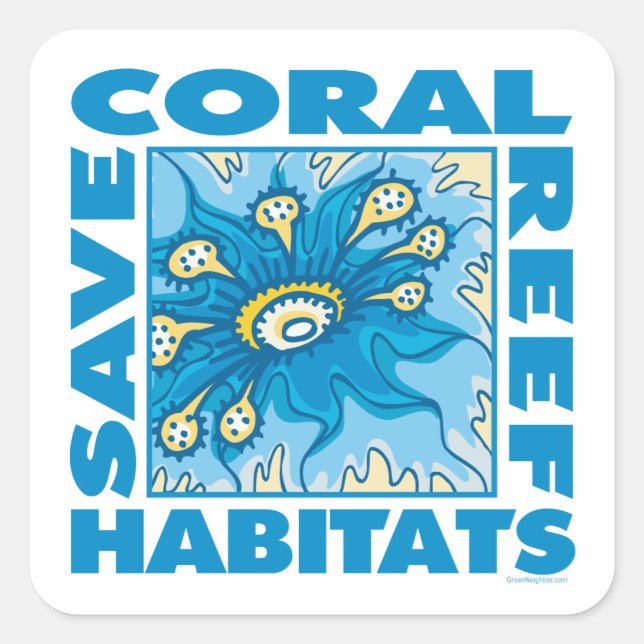Coral Reefs Square Sticker (Front)