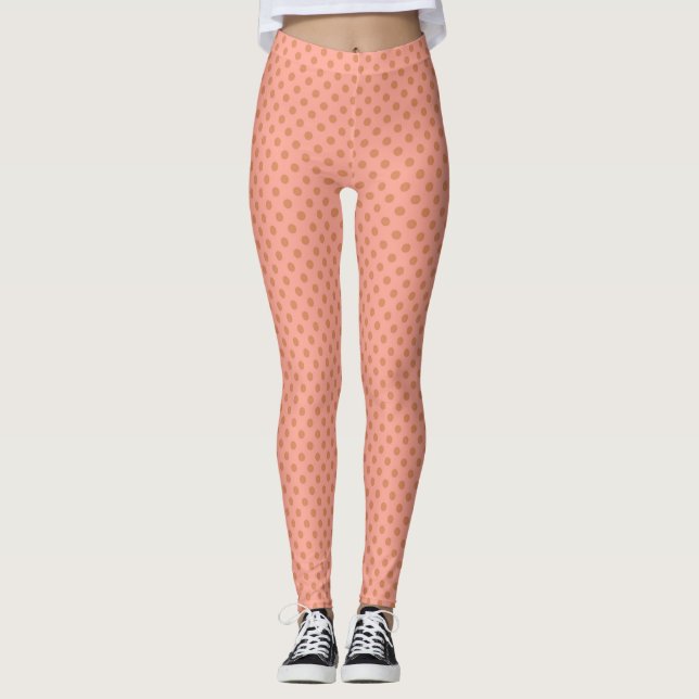 Coral retro leggings (Front)
