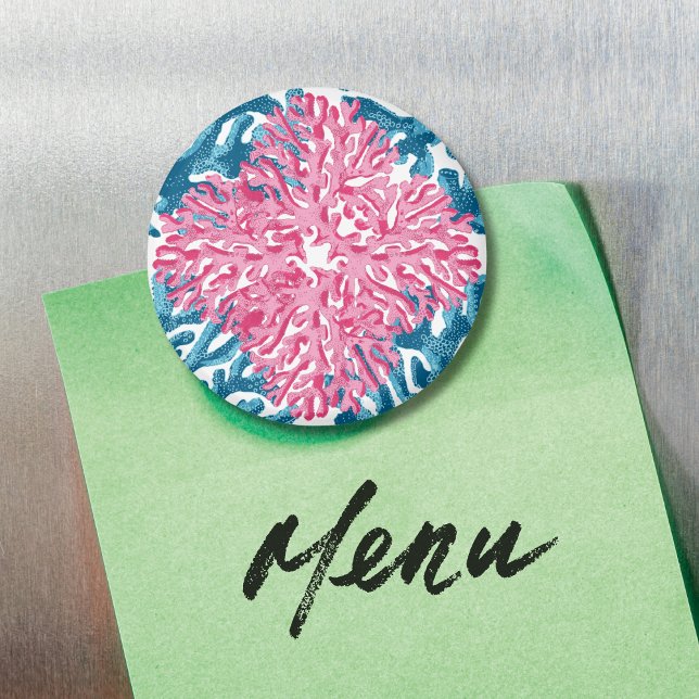 Coral Rococo in Pink and Aqua Option 1 Magnet (Creator Uploaded)