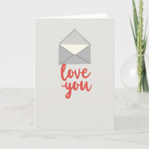 Coral Romantic Love You Card