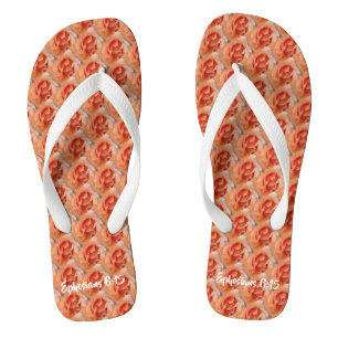 CORAL ROSE Elegant Floral WEDDING Christian Jandals