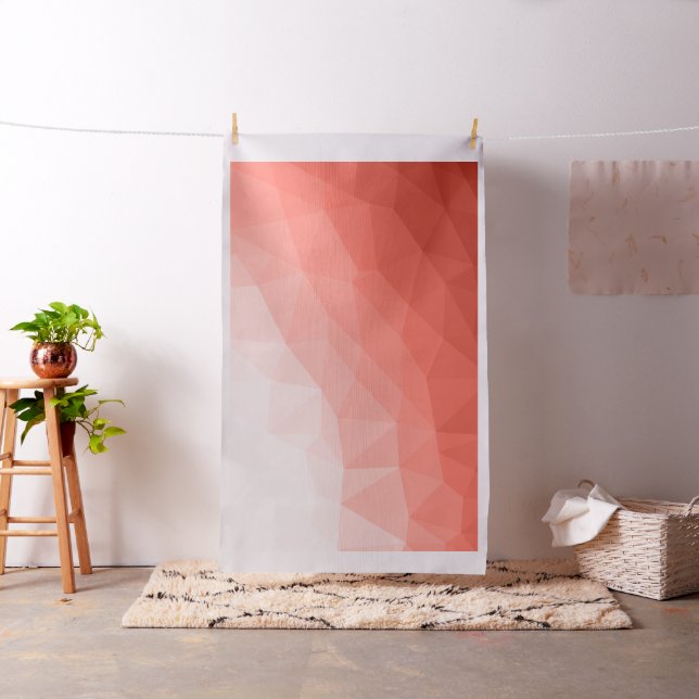 Coral rose geometric mesh ombre pattern fabric (In Situ)