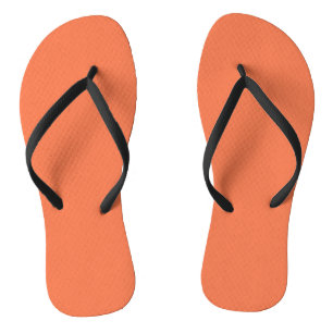 Coral Rose Orange Solid Colour Print Jandals