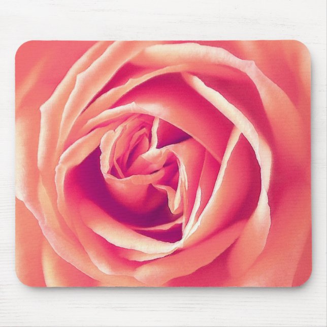 Coral rose print mouse pad (Front)