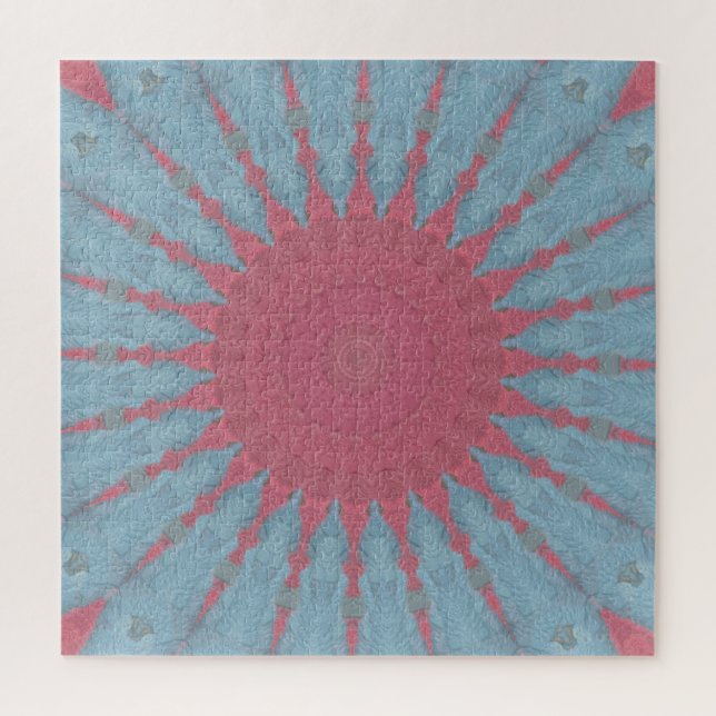 Coral Rose Starburst Jigsaw Puzzle (Vertical)