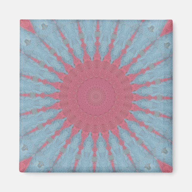 Coral Rose Starburst Magnet (Front)