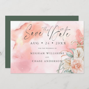 Coral Rose Watercolor Floral