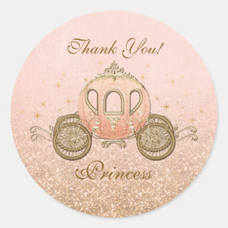 Coral Royal Fairytale Princess Circle Stickers