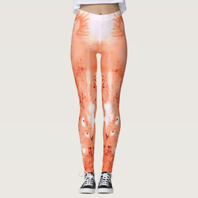 Coral/Rust Dragon Leggings (Front)