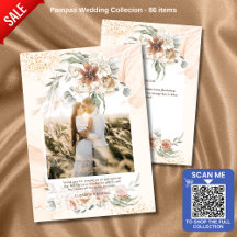 Coral Sage Pampas Grass Floral PHOTO THANK YOU