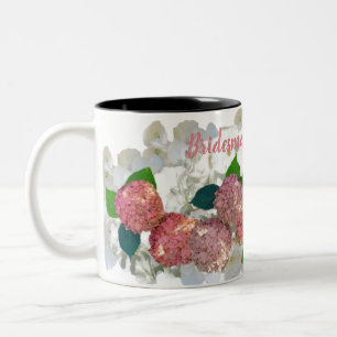 Coral Salmon Floral Bridesmaid Name Coffee Mug