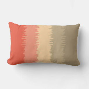 Coral Salmon Pink Beige Brown Cream Lumbar Cushion