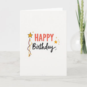 Coral Script Birthday Card