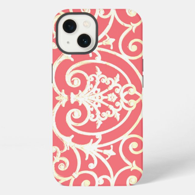 Coral scrollwork pattern Case-Mate iPhone case (Back)