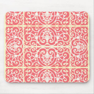 Coral scrollwork pattern mouse pad