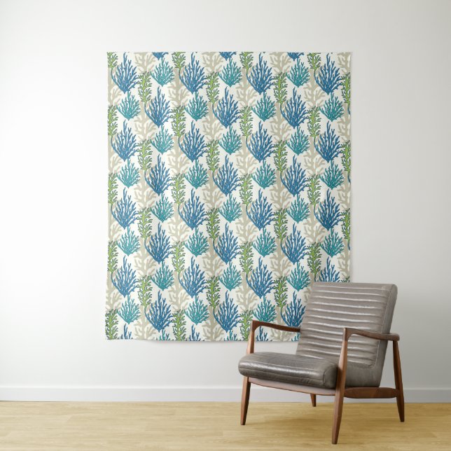Coral Seaweed Pattern tapestries (In Situ)