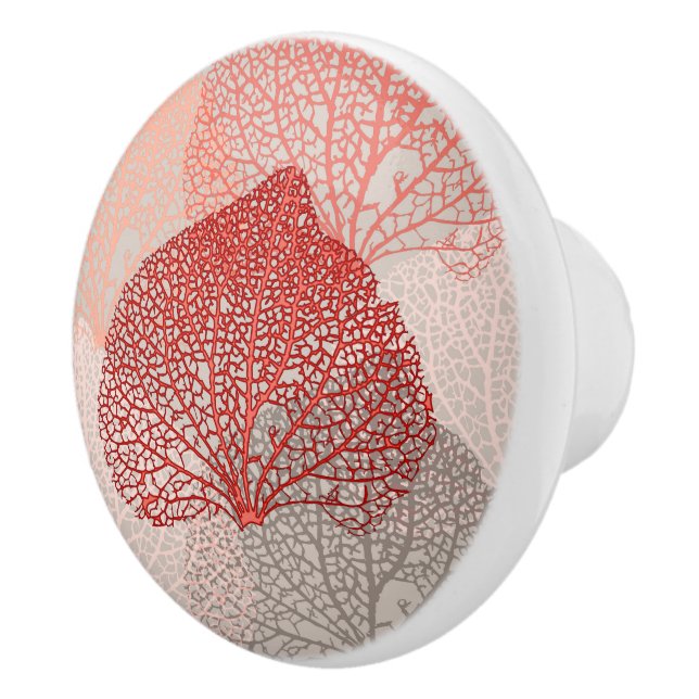 Coral Shadow Ceramic Knob (Right)