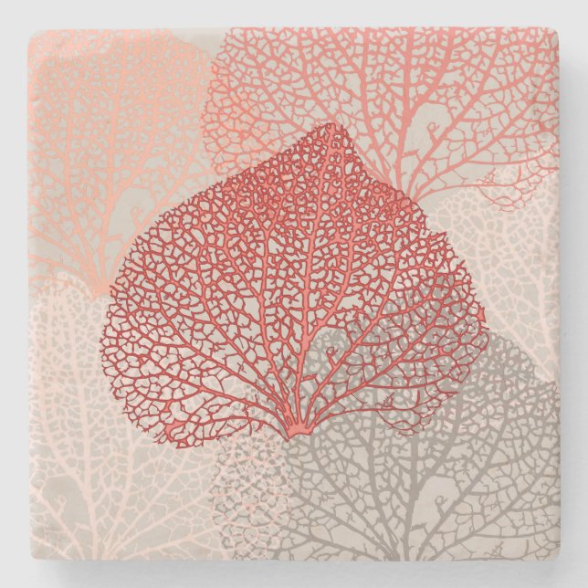 Coral Shadow Stone Coaster (Front)
