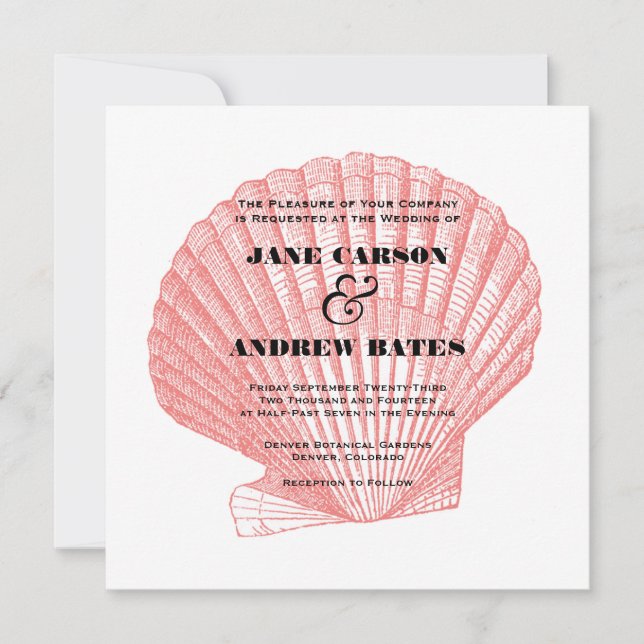 Coral Shell Invitation (Front)