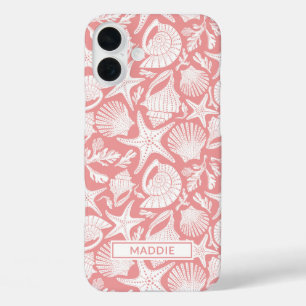 Coral Shells Personalised iPhone 16 Plus Case