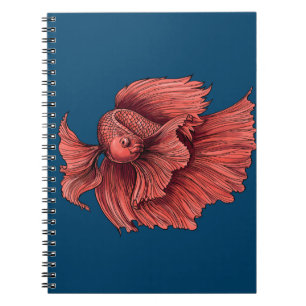 Coral Siamese fighting fish Notebook