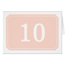 Coral Simply Elegant Table Number Card