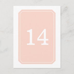 Coral Simply Elegant Table Number Postcard