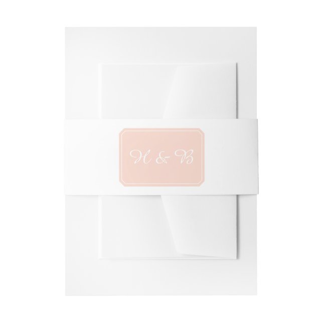 Coral Simply Elegant Wedding Belly Bands Invitation Belly Band (Front Example)