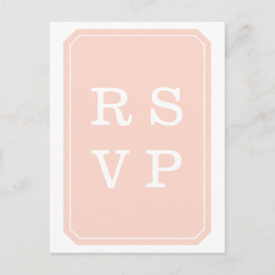 Coral Simply Elegant Wedding RSVP Postcard