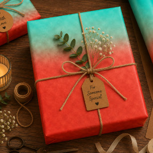 Coral Sky Memory Wrapping Paper Sheet
