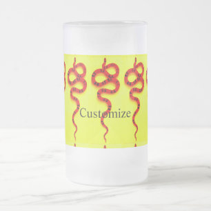 coral snake crawling frosted glass beer mug