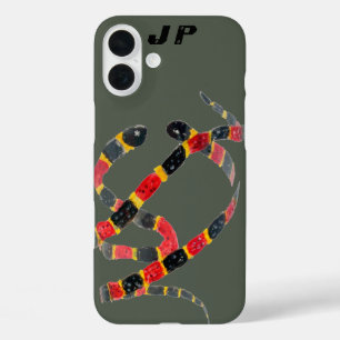 Coral Snakes Reptile Custom iPhone 16 Plus Case