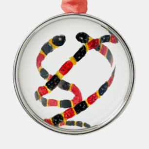 Coral Snakes Reptile Metal Tree Decoration