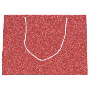 Coral Sparkle Glitter Large Gift Bag