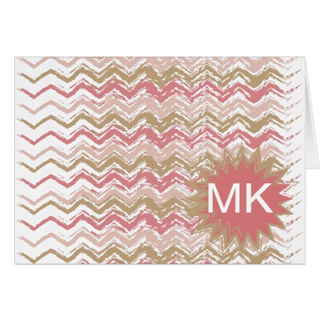 Coral Spice Scribble ZigZag Chevron Pattern (Front Horizontal)