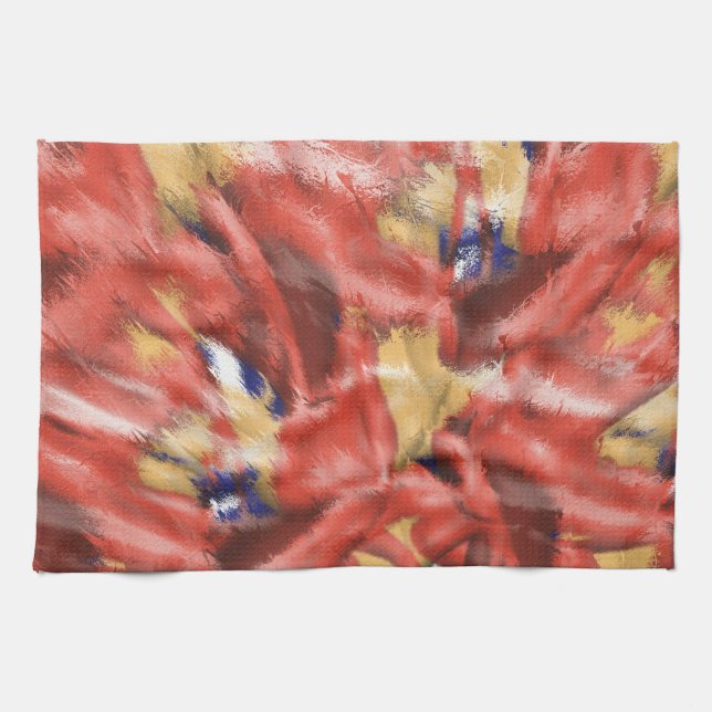 Coral Splash Design Tea Towel (Horizontal)