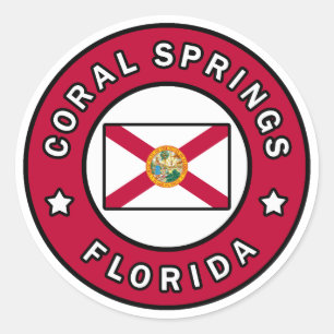 Coral Springs Florida Classic Round Sticker
