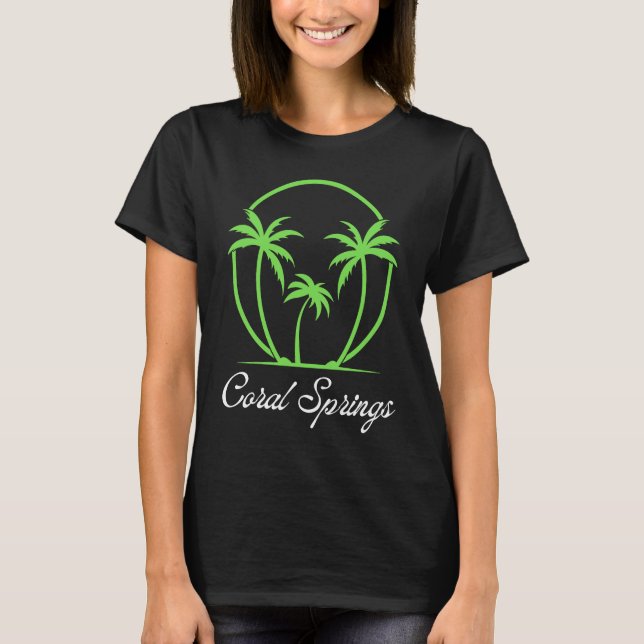 Coral Springs Florida Vacation Beach Tropical Fami T-Shirt (Front)