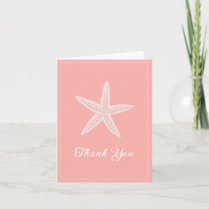 Coral Starfish Thank You Card